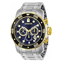 Invicta Men's 80041 Pro Diver Chronograph Blue Dial Stainless Steel Watch