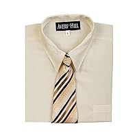 Boys Short Sleeve Dress Shirt with Windsor Tie Ivory 4T