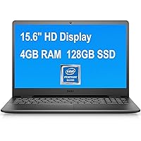 Dell Flagship Inspiron 15 3000 3502 Laptop 15.6” HD Anti-Glare Narrow Border Display Intel Quad-Core Pentium Silver N5030 4GB RAM 128GB SSD HDMI USB 3.2 WiFi5 Win10 Pro Black (Renewed)