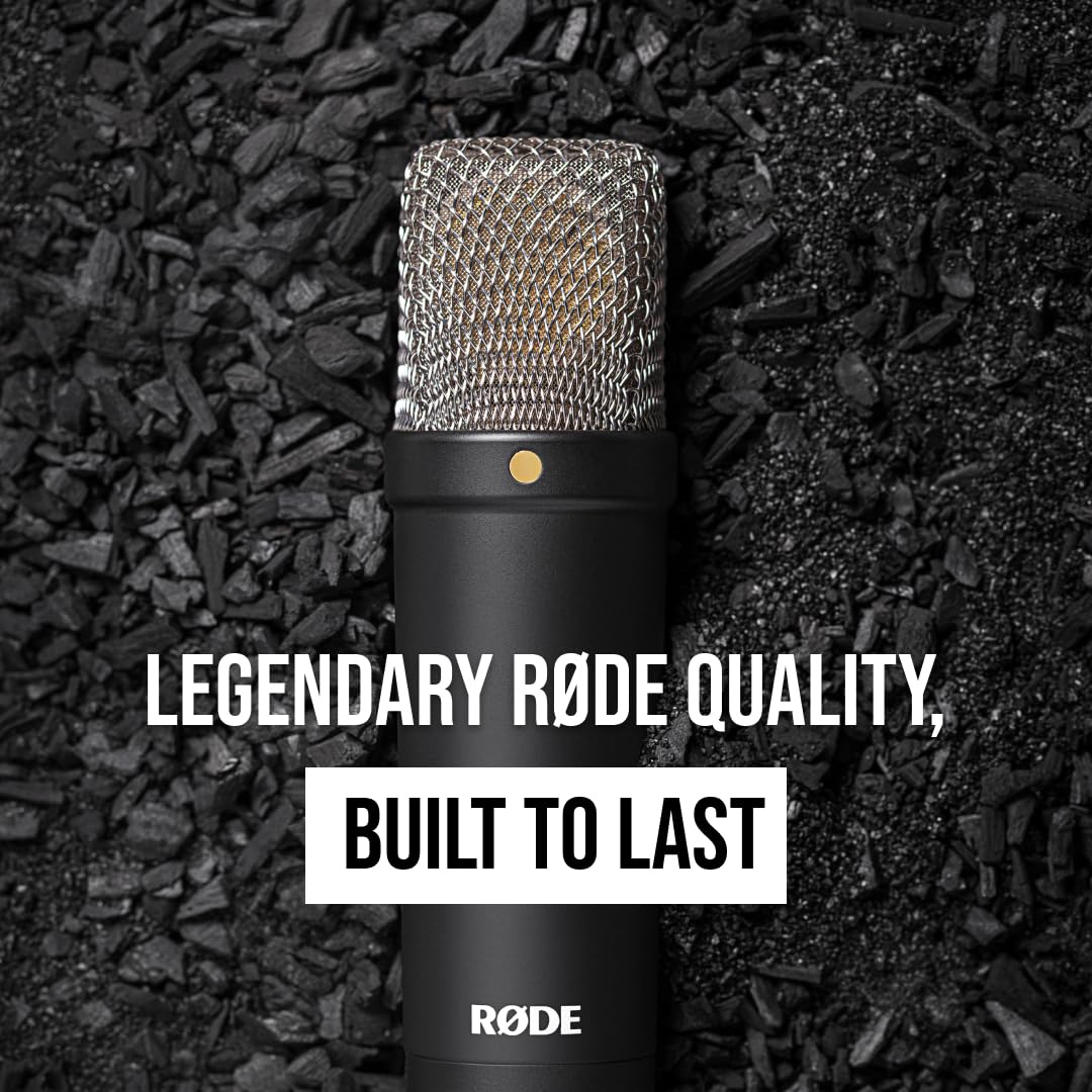 RODE NT1 Signature Series Condenser Microphone with SM6 Shockmount and Pop Filter - Black