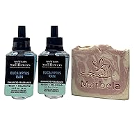 Bath and Body Works Eucalyptus Rain 2 Pack Wallflowers Home Fragrance Refills - Marbela Sample Soap
