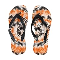 Vantaso Slim Flip Flops for Women Tie Dye Orange Watercolor Yoga Mat Thong Sandals Casual Slippers