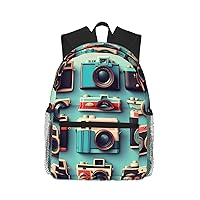 Lightweight Laptop Backpack,Casual Daypack Travel Backpack Bookbag Work Bag for Men and Women-Retro Cool Camera Collection