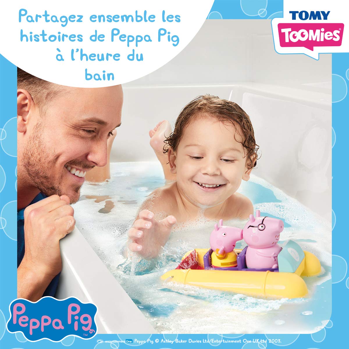 Toomies Tomy Peppa Pig Pull and Go Pedalo, Baby Bath Toys, Kids Bath Toys for Water Play, Fun Bath Accessories for Babies & Toddlers, Suitable for 18 Months, 2, 3 & 4 Year Olds