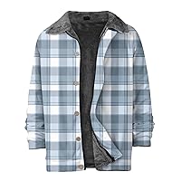 Shirt Jackets For Men Flannel Shirt Jacket Thicken Sherpa Fleece Lined Long Sleeve Lapel Button Down Shirts Jackets