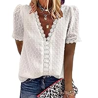 SAUKOLE Womens Casual Button Down Blouse and Shirts V Neck Lantern Sleeve Floral Printed Loose Oversized Tops