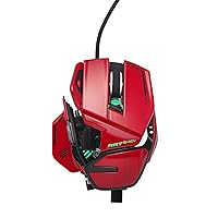 Mad Catz R.A.T. 8+ ADV Fully Adjustable Wired Gaming Mouse - Metal Base - 20000 DPI - 11 Programmable Buttons -4 User Profiles Stored Directly – Customize RGB LED- Tunable Weight System - Red