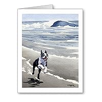 Boston Terrier at the Beach - Set of 10 Note Cards With Envelopes