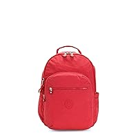 Kipling Women's Seoul Small Backpack, Durable, Padded Shoulder Straps with Tablet Sleeve, Bag, Red Rouge, 6
