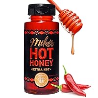 Mike's Extra Hot Honey, America's #1 Brand of Hot Honey, Spicy Honey, All Natural 100% Pure Honey Infused with Chili Peppers, Gluten-Free, Paleo-Friendly (10oz Bottle, 1 Pack)