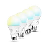 Smart A19 LED Light Bulb, 2.4 GHz Wi-Fi, 7.5W (60W Equivalent) 800LM, 2200K - 6500K, Works with Alexa Only, 4-Pack, Tunable White