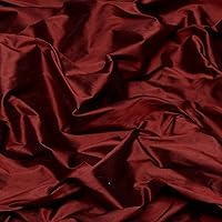 Burgundy Shantung Silk, 100% Silk Fabric, by The Yard, 54