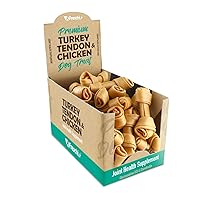 AFreschi Turkey Tendon and Chicken for Dogs, All-Natural Joint Health Supplement (Glucosamine and Chondrotin), Good for Senoir Dog Chew, Dog Treat, Hypoallergenic, Alternative to Rawhide (Medium)