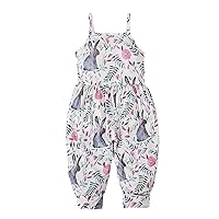 Easter Baby Girls Overalls Romper Outfit Sleeveless Rabbit Print Bell Bottom Jumpsuit Girls Jumpsuit Size