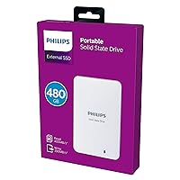 PHILIPS External SSD 480 GB, USB 3.0, Portable, Read spead up to 400 MB/S - Write Speed up to 390 MB/S, White