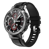 JUSUTEK 2022 Innovative Smart Watch, Outdoor Smart Watch, Smart Bracelet, Metallic, 24 Different Exercise Modes, IP68 Waterproof, SMS, Twitter, WhatsApp, Line, Gmail Notifications, Incoming Call Display, iPhone & Android Compatible, Exquisite Packaging, Gift, Japanese Instruction Manual Included (Black)