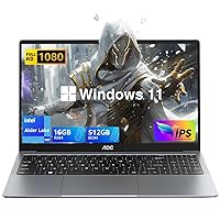 Laptop Computer 15.6 Inch FHD Screen Premium Laptop with Ιntel Core N97 Processor(Up to 3.6GHz) Gaming Laptop 16GB RAM 512GB SSD, Windows 11 computer, Light&Thin, Metal Shell,Webcam, Type-C,USB3.2