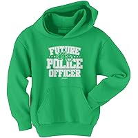 Threadrock Big Boys' Future Police Officer Youth Hoodie Sweatshirt L Kelly Green