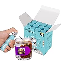 Coffee to the Moo - Nitro Cold Brew Mushroom Coffee Concentrate with Lion’s Mane, Ginseng for Focus Support, Single Serve Recyclable Canisters, 12 Cups