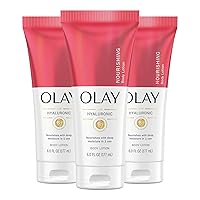 Olay Nourishing & Hydrating Hand and Body Lotion with Hyaluronic Acid, 6 fl oz tube (Pack of 3) (Packaging May Vary)