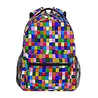 ALAZA Rainbow of Colorful Boxes Abstract Geometric Travel Laptop Backpack Durable College School Backpack