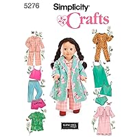 Simplicity Crafts 5276 Baby Doll Pajamas Clothing Sewing Pattern for Girls by Andrea Schewe, Size 18''