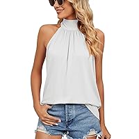 Womens Tops, Casual for Women Knit Tie Up Summer Outfits Tank Top Going Out Halter Neck Waffle Camisole, S, XXL