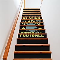 I Hurt My Shoulder Playing Fantasy Football Fashion Stair Stickers Stair Riser Decals Peel and Stick Mural Home Decor 7.1''W X 39.4'' H X 13Pcs 2 Set
