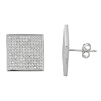 Sterling Silver 7x7 Flat Square Stud