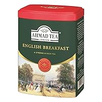 Ahmad Tea Caddy Gift Tin, English Scene, English Breakfast, 100 Gram