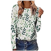 XHRBSI Fashion Women's Round Neck Long Sleeve Casual Printed Top Fall Shirts for Women 2023 Plus Size