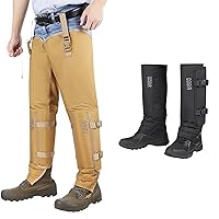 QOGIR Snake Guard Chaps Gaiters for Hunting: Snake Gear with Full Protection for Ankle to Lower and Thigh Legs from Snake Bites & Briar Thorns & Brush