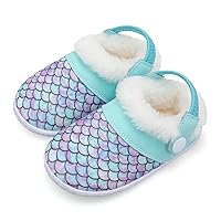 BARERUN Infant Toddler Slippers Kids Slippers Fuzzy Slides for Girls Boys Cozy Lightweight Slip-On House Newborn Crib Shoes