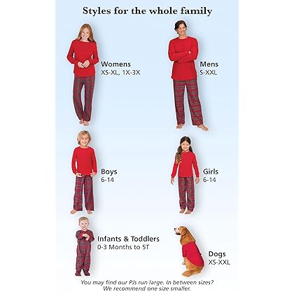 PajamaGram Christmas Pajamas for Family, Thermal Plaid