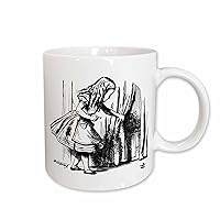3dRose Alice In Wonderland White Rabbit With Pocket Watch-John Tenniel Art Mug, 15 oz
