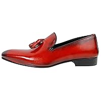 Ivan Troy Marco Red Boy’s Dress Shoes/Italian Boy’s Shoes/Boy’s Leather Dress Shoes/Boys Loafer Shoes/Tasel Red Loafer Shoes/