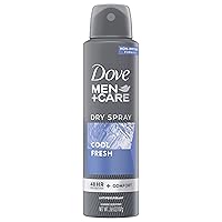 Dove Men+Care Dry Spray Antiperspirant Deodorant 48-hour sweat and odor protection Cool Fresh Dry Spray Antiperspirant for men formulated with vitamin E and Triple Action Moisturizer 3.8 oz