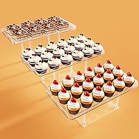 3 Pack Dessert Table Display Set, Acrylic Cupcake Buffet Dessert Risers Stands, Tier Serving Trays Holder for Weddings Baby Shower Tea Party