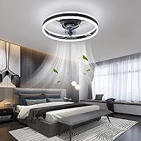 Orison Low Profile Ceiling Fan with Light - Modern Flush Mount Enclosed Ceiling Fan 19.7