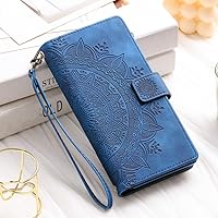 Zipper Wallet Flip Card Leather Case for Samsung Galaxy A04 A12 A13 A14 A22 A32 A33 A51 A52 A53 A71 A52S 5G,Blue,for A52S 5G