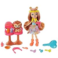 Enchantimals Doll and Accessories, Sunny Savanna Storytelling Playset, Lion Doll with Animal Figures, Adventure Toy ,For Kids