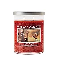 Village Candle Mighty Dragon, Medium Silver Lid Tumbler Scented Candle, 14oz