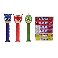 Pez PJ Masks Candy Dispenser Set - Cat Boy, Owlette, and Gekko Pez Candy Dispensers with a 6 Roll Candy Refill Pack | Party Favors, Grab Bags