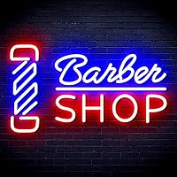 ADVPRO Barber Shop with Barber Pole Flex Silicone LED Neon Sign - Red & Blue - st16s32-fnu0355-rb