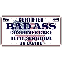 Certified Badass Customer Care Representative On Board | Funny Personalized Career Gag Gift Idea Novelty Metal License Plate Tag