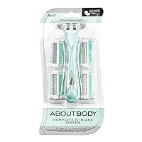 About Face Body Kai Complete 4-Blade Shaving System for Women; Minimizes Nicks & Cuts; Contains 9 Refill Cartridges & 2 Reusable Handles, 1 Count (Pack of 1)