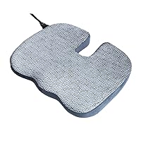 HoMedics Heated Contoured Seat Cushion, Ergonomic Design for Support and Long Sitting, 6 Electric Heat Settings with 2-Hour Auto-Off, Ultimate Comfort for Office or Home Chair