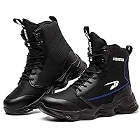 Men's Fashion Steel Toe Shoes Indestructible Work Shoes Lightweight Comfortable Safety Sneakers Slip-Resistant Composite Toe Shoes for Construction
