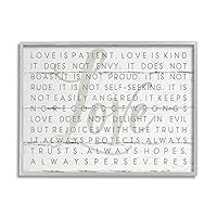 Love Is Patient Grey on White Planked Look Framed Giclee Art Design by Jennifer Pugh