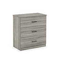 Furinno Tidur Simple Design Dresser, 3-Drawer Handle, French Oak Grey